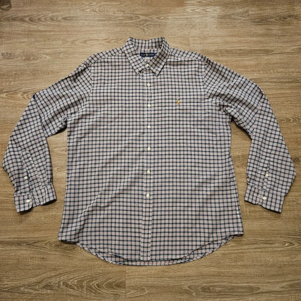 Polo Ralph Lauren Mens XL Plaid Button Down Shirt Long Sleeve Pony Multicolor